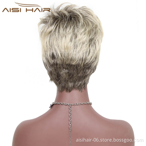 Cheapest Good Quality Hot Selling Short Blonde Heat Resistant Hair Wigs Synthetic Wigs for Black Women